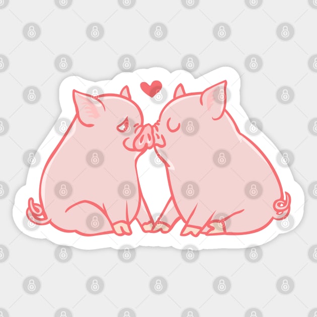 Pig Kisses Sticker by huebucket